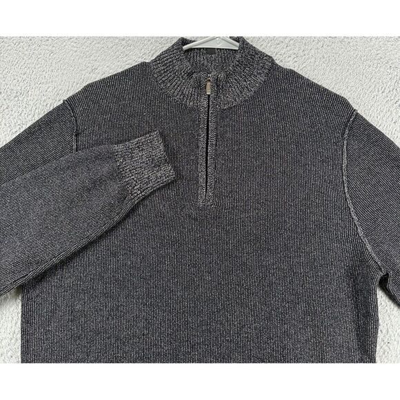 Tommy John Sweater Adult Large Grey Knit Quarter Zip Pullover Mock Neck Mens NEW